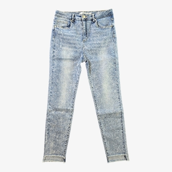 Tractr Denim - Tractr Faded Blue Ankle Jeans